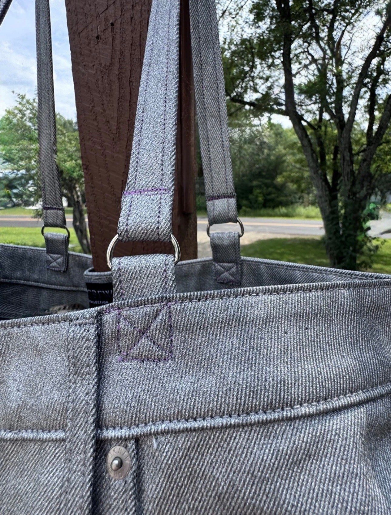 Jeans Handmade Large Repurposed Recycled Jeans Bag Tote For Beach, Groceries, Work, Or Purse