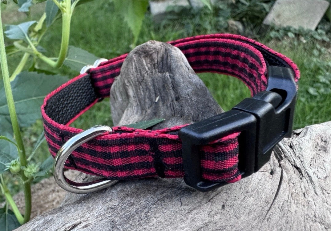 Dog/Cat/Puppy Collar Red Plaid Small Handmade NEW