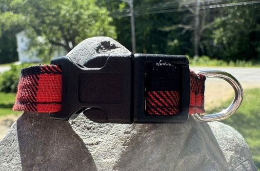 Dog/Cat/Puppy Collar Red Plaid Small Handmade Heavy Duty NEW