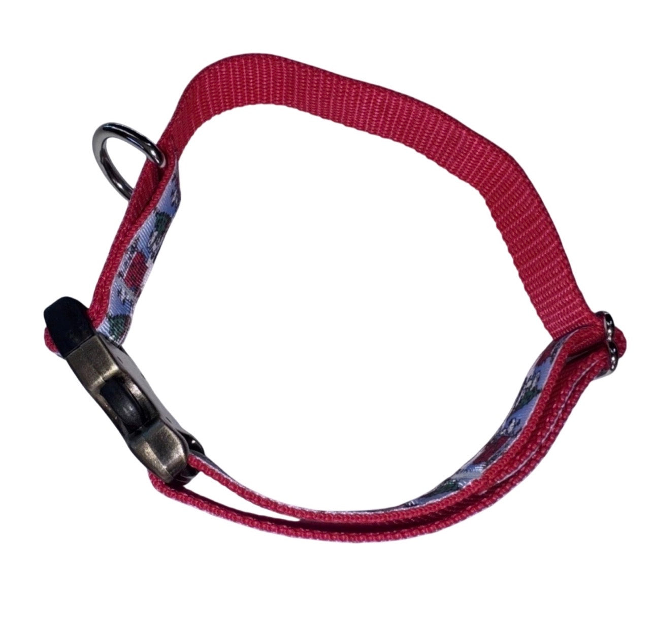 Dog Collar Peanuts Snoopy Christmas Large Handmade Heavy Duty W/Buckle NEW