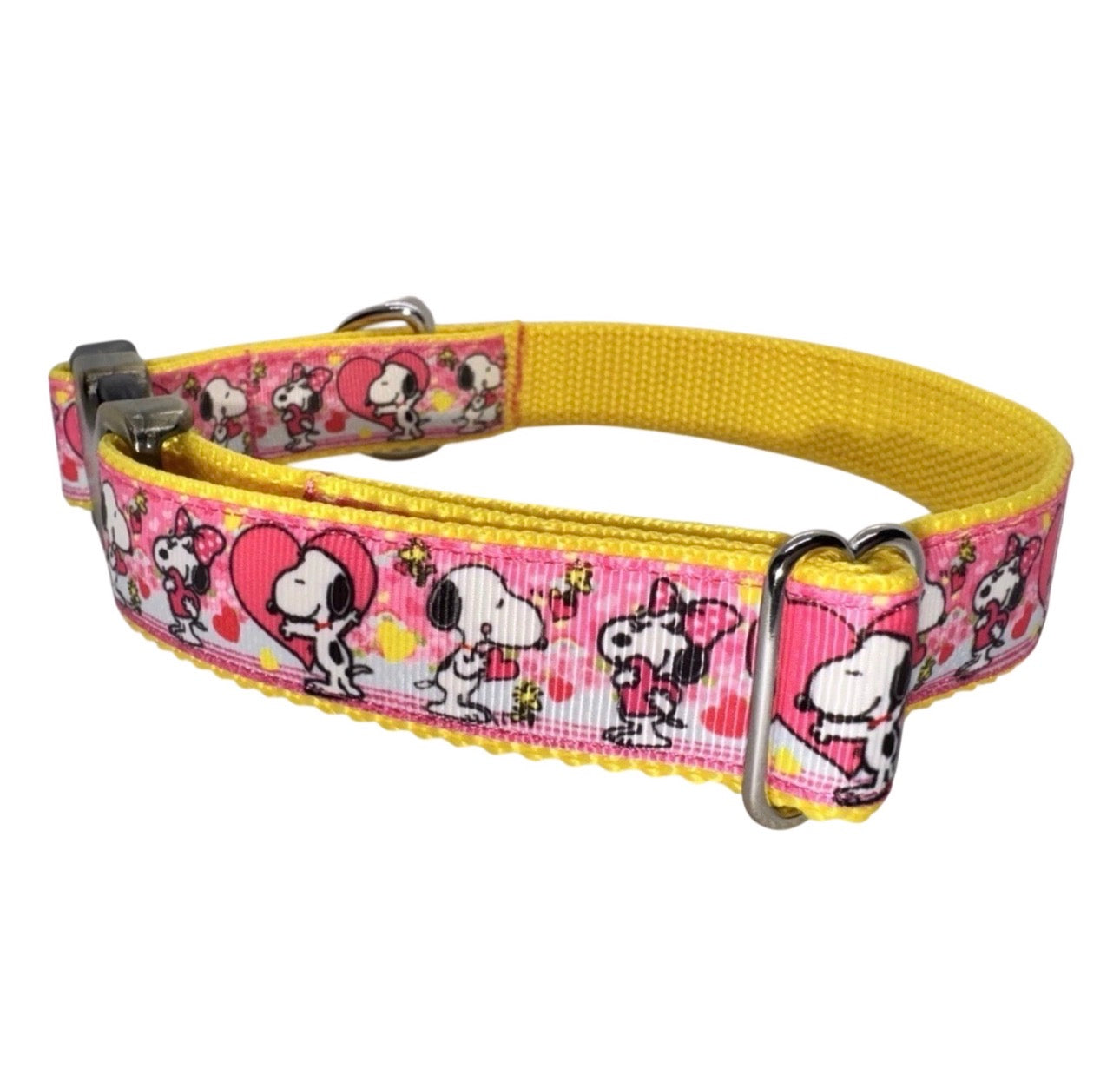 Dog Collar Peanuts Snoopy Large Handmade Heavy Duty Valentine’s W/Buckle NEW