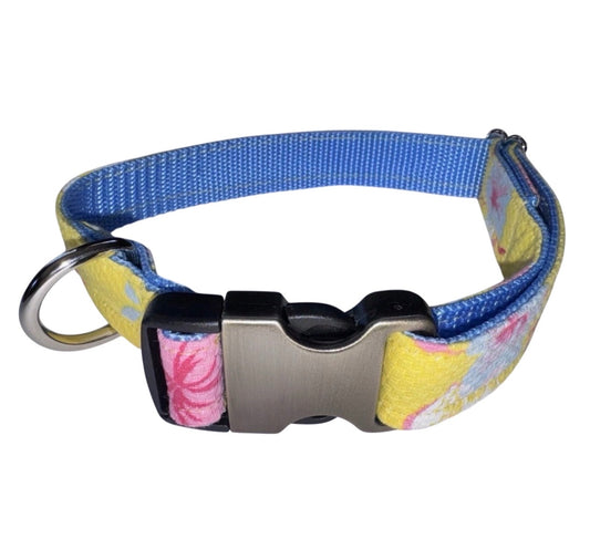 Dog Collar Flowers & Matching Keychain Large Handmade Heavy Duty W/Buckle NEW